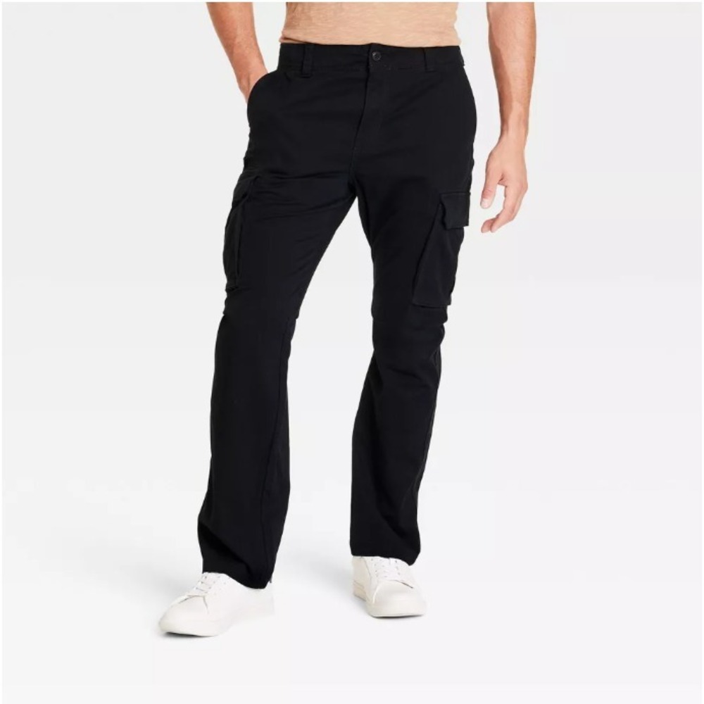 Men's Straight‎ Fit Cargo Pants - Goodfellow & Co Black 32x30
